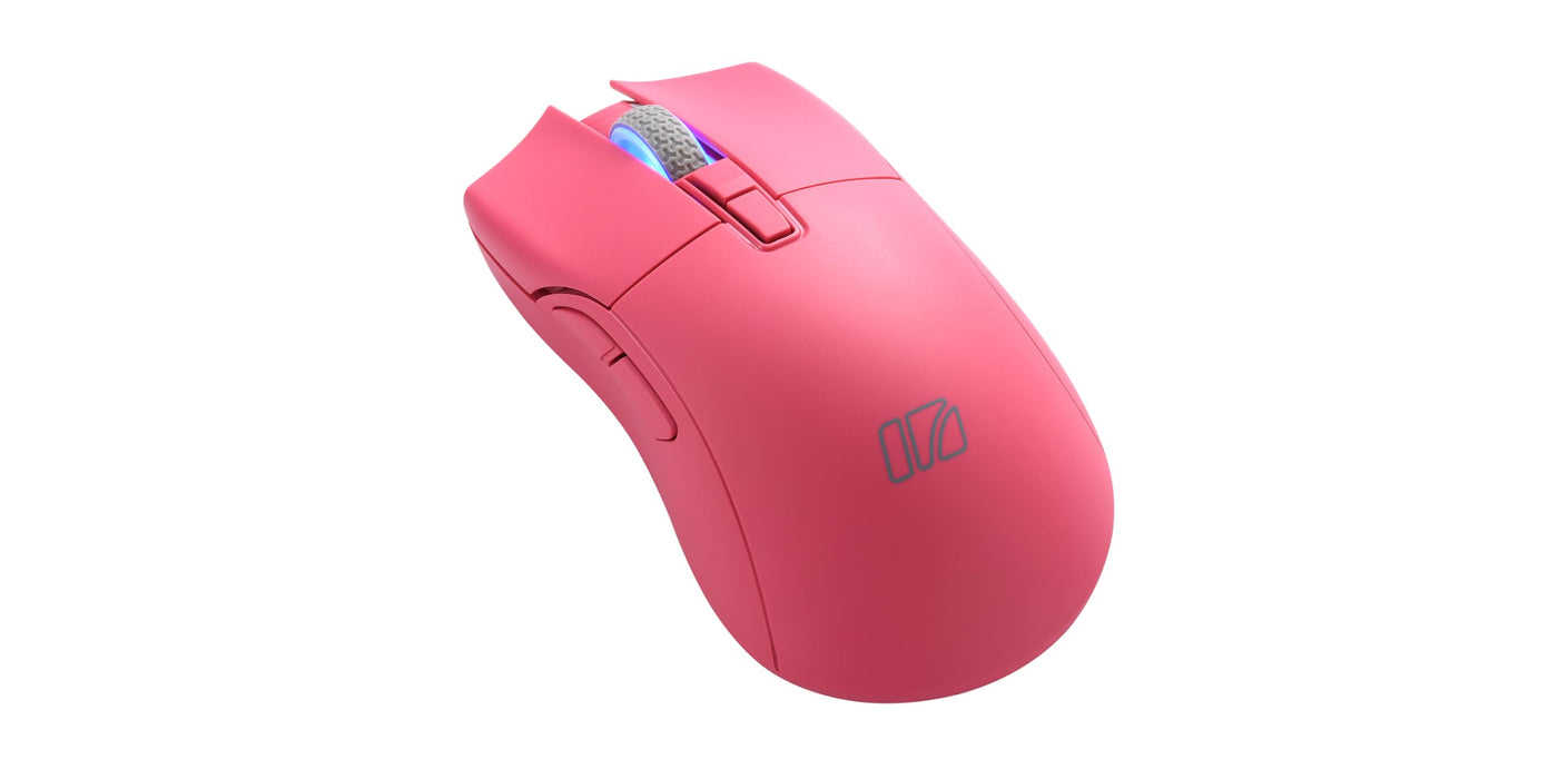 iRocks M31R Wireless Gaming Mouse, Triple Mode 2.4G/ Bluetooth/USB-C Detachable Cable Gaming Mouse, Kailh GM8.0 Mouse Switches, Advanced PixArt PAW3395 Optical Sensor, Up to 26,000 DPI - Pink