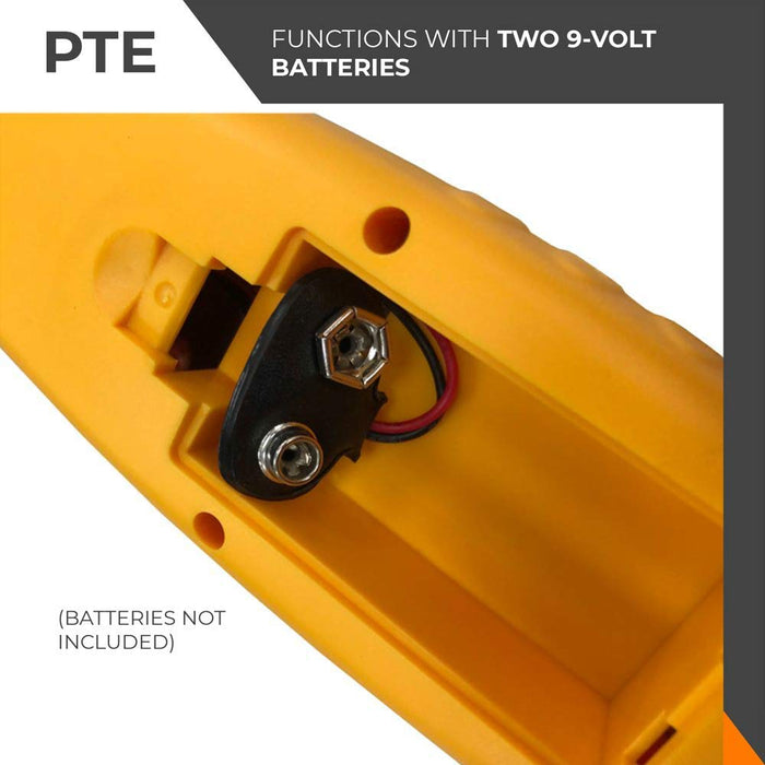 PTE™ Wire Tracer & Circuit Tester -Tone Generator & Probe Kit - Find & Trace Wires & Cables, Test Circuit Continuity, Network Telephone Line, Coaxial, Automotive - Features Alligator Clips & RJ11 Plug